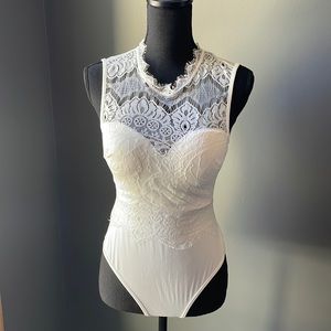 White Lacy Bodysuit